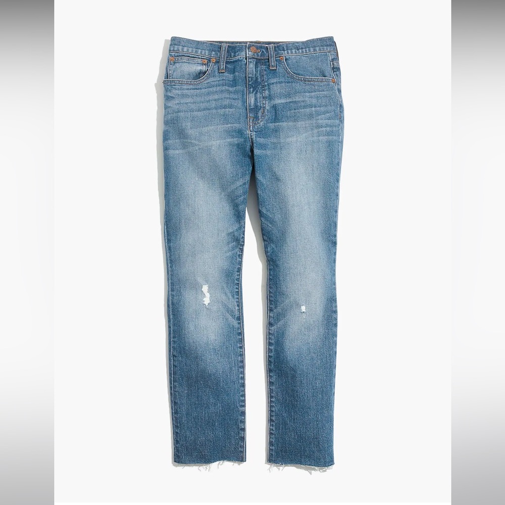 Madewell The High-Rise Slim Boyjean in Dover Wash: Raw-Hemmed Edition